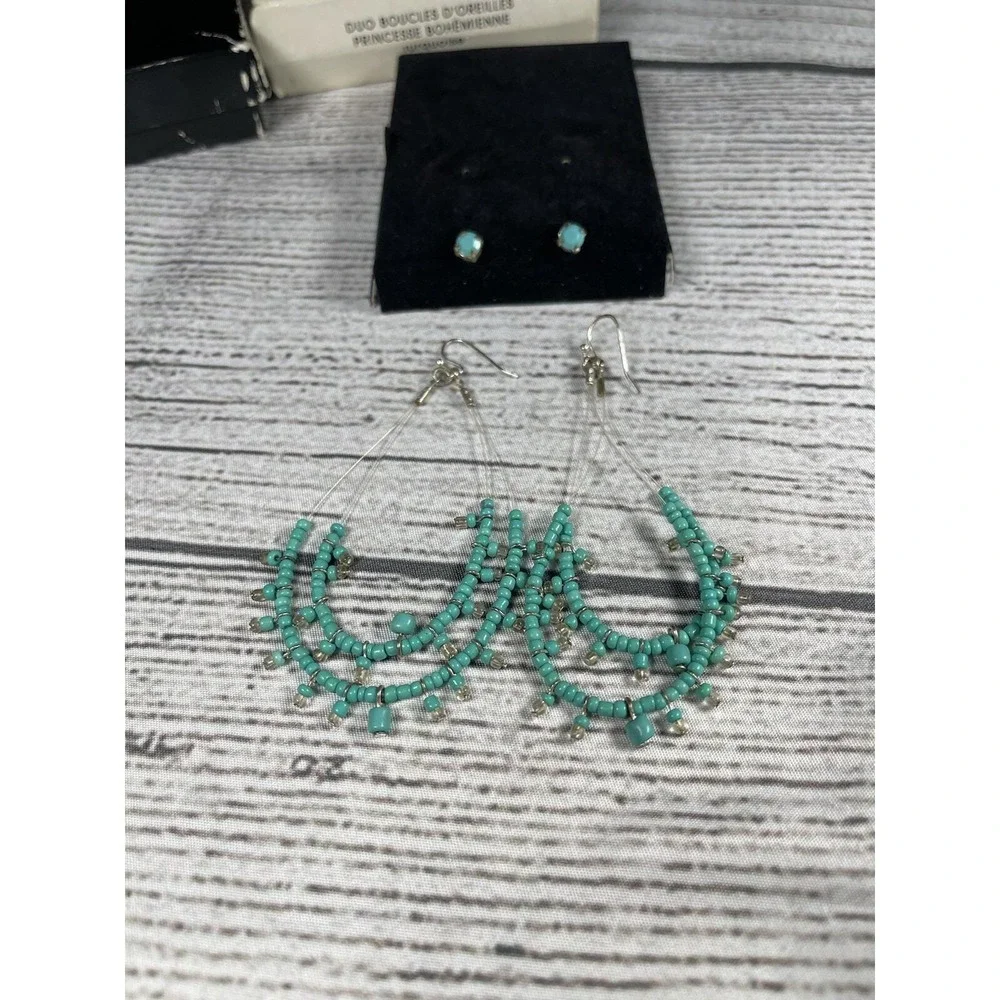 Avon Bohemian Princess White Earrings‎ 2 Piece